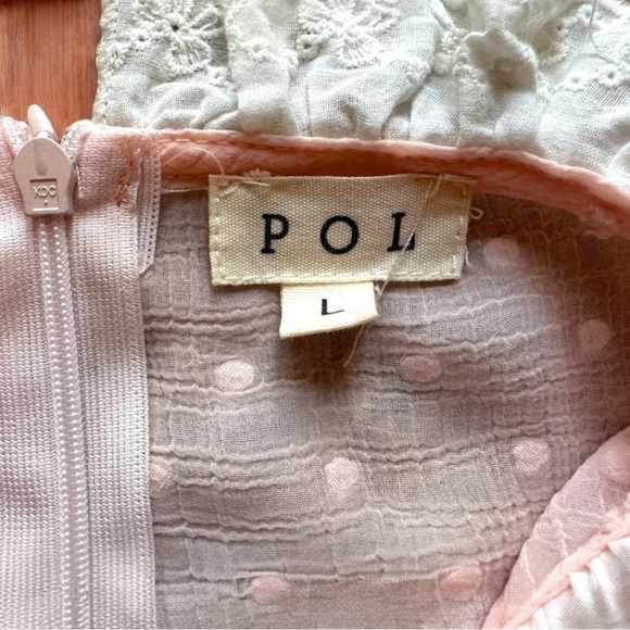 POL Sheer Swiss Dot Ruffle Blouse – Size L - Feminine Lace Top - Picture 9 of 12